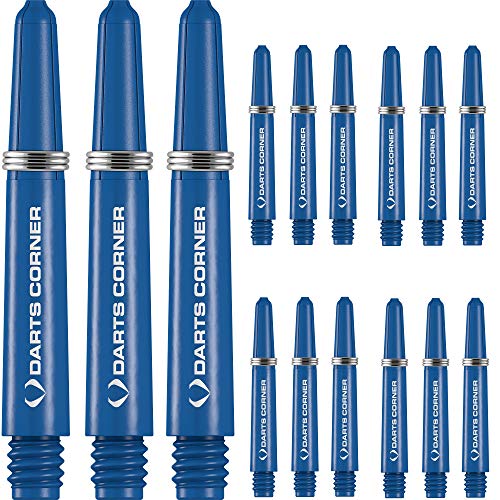 DESIGNA DARTS S0746 Schäfte | 5 Sets robuste Nylon-Dartpfeile Eckschäfte inkl. Stahlring, kurz, blau von DESIGNA DARTS