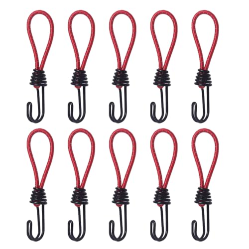 DEUNRAA 10Pcs Zelt Elastische Seil Stretch Strap Set Für Planen Camping Abdeckung Seil Schnur Mit Haken Metall Schock Schnur Haken von DEUNRAA