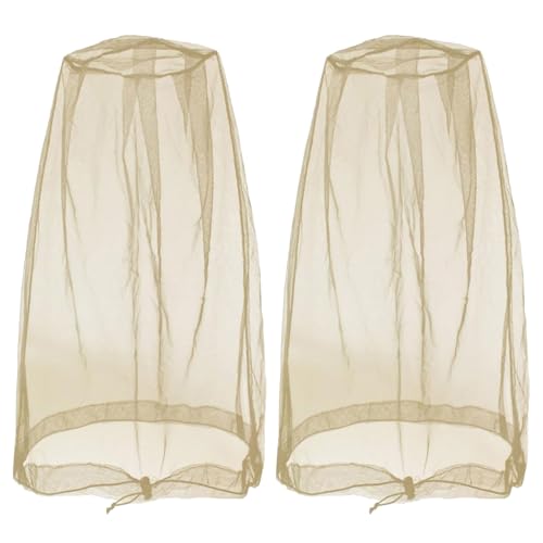 DEUNRAA 2Pcs Outdoor Kopf Net Gesicht Netting Hals Abdeckung Kopf Net Maschen Mit Kordelzug Fly Gesicht Netting Für Outdoor von DEUNRAA