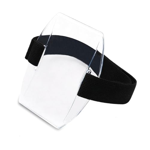 DEUNRAA Arm Ausweishalter Armband Mit Verstellbarem Riemen Ausweishülle Kunststoff Namensschild Ausweishalter Für Arbeitsausweis Universell von DEUNRAA