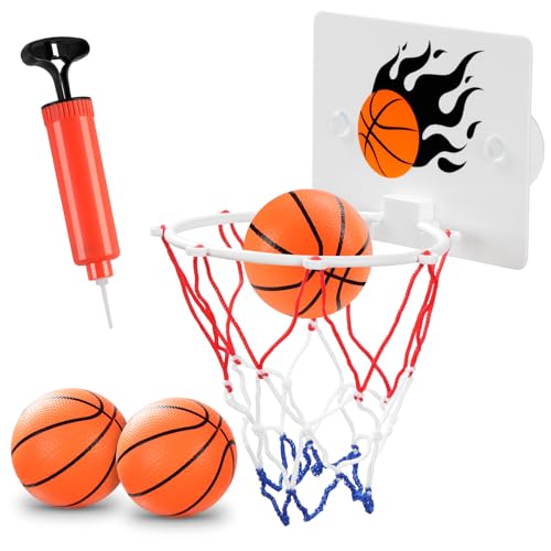 DEWEL Mini Basketballkorb Kinder Indoor Basketballkorb Set Mit Luftpumpe und Zwei Mini Basketball Kinderspielzeug von DEWEL