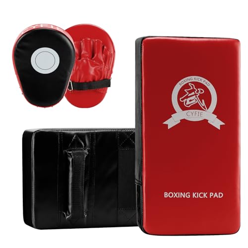 DEWEL PU Leder Schlagpolster Set 2 × PU Schlagkissen und 1 Paar PU Handpratzen Pratzen Boxen für Kickboxen Thaiboxen Karate,Rot DEWEL PU Leder Schlagpolster Set 2 × PU Schlagkissen und 1 Paar PU Handpratzen Pratzen Boxen für Kickboxen Thaiboxen Karate,Rot von DEWEL