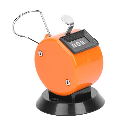 DEWIN Handzähler, Handzähler 4-stelliges ABS-Kunststoffgehäuse Mechanisches Handzählwerkzeug mit Hakenbasis(Orange) von DEWIN