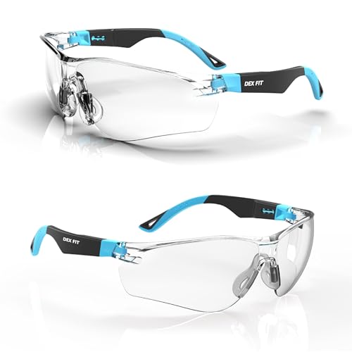 DEX FIT Schutzbrille Arbeitsschutzbrille SG210, Z87 Augenschutz Schutzbrille, Beschlag- und Kratzfest, Verstellbar für Damen und Herren, UV Brille (Schwarzer und Blauer Rahmen, Klare Gläser) DEX FIT Schutzbrille Arbeitsschutzbrille SG210, Z87 Augenschutz Schutzbrille, Beschlag- und Kratzfest, Verstellbar für Damen und Herren, UV Brille (Schwarzer und Blauer Rahmen, Klare Gläser) von DEX FIT
