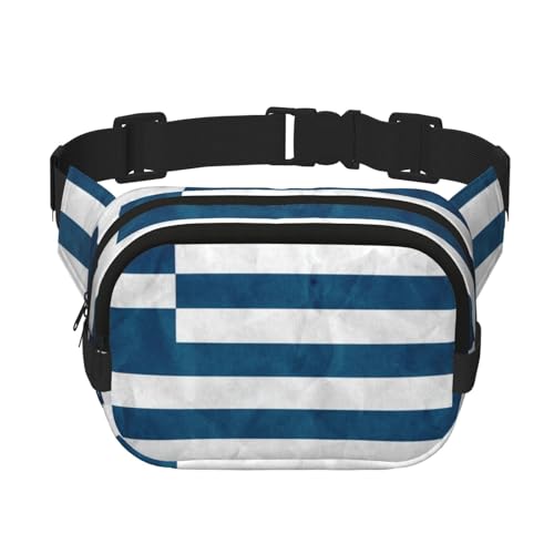 Bauchtasche mit griechischer Flagge für Damen und Herren, modische Hüfttaschen für Workout, Laufen, Reisen, Wandern, Schwarz , Einheitsgröße von DEXNEL