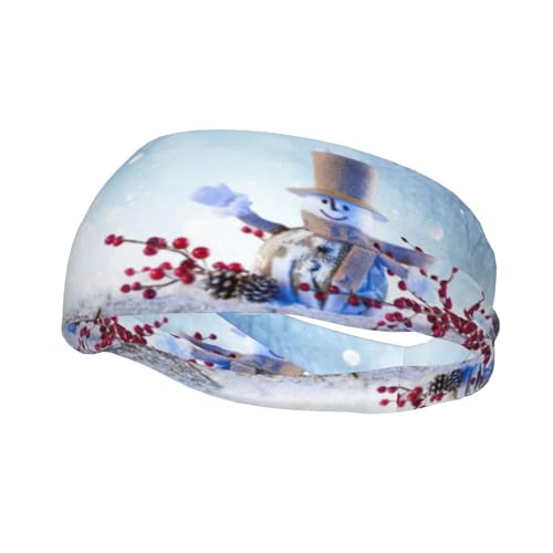 Niedliche Schneemänner-Stirnbänder für Damen, verstellbares Sport-Haarband, Schweißband für Yoga, Golf, Fitnessstudio, Camping, Laufen, Tennis von DEXNEL