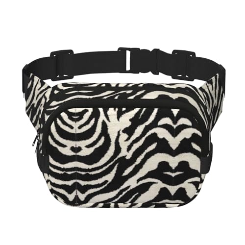 Zebra Tier-Bauchtaschen für Damen und Herren, modische Hüfttaschen für Workout, Laufen, Reisen, Wandern, Schwarz , Einheitsgröße von DEXNEL