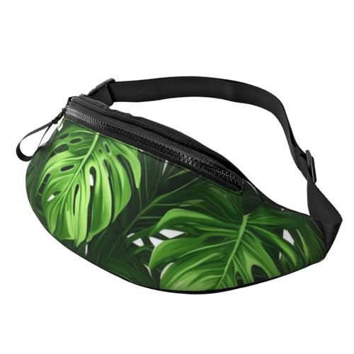 Fashion Casual Monstera Deliciosa Banana Palm Bauchtasche – Verstellbare Bauchtasche Hüfttasche für Damen & Herren – Langlebig, leicht, sicherer Reißverschluss Hüfttaschen für Wandern, Reisen & von DFEPFKGOKL