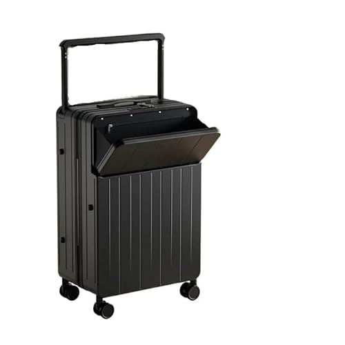 Mittelgroßer Koffer, Gepäck, Flugkoffer, mittelgroßer Koffer mit vier Rädern, Koffer(Black,24") von DFJOENVLDKHFE