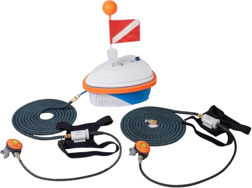 DGLUYUDV 2 Taucher Wiederaufladbares Tauchflasche Tauchsystem, Wasserdichter Luftkompressor mit 60ft Schlauch und Tauchatemregler, Tauchgerät für Sporttauchen, Angeln, 5-6H DGLUYUDV 2 Taucher Wiederaufladbares Tauchflasche Tauchsystem, Wasserdichter Luftkompressor mit 60ft Schlauch und Tauchatemregler, Tauchgerät für Sporttauchen, Angeln, 5-6H von DGLUYUDV
