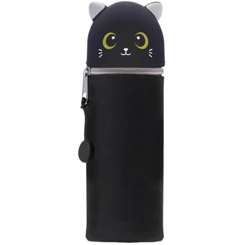 DGTSYAL Kawaii Federmäppchen, mäppchen, 2-in-1 Weiche Silikontasche, Cartoon Federmäppchen, Stand Up Federmäppchen, Stifte Mäppchen, Stifthalter Bleistifttasche Mädchen Junge (Schwarze Katze) DGTSYAL Kawaii Federmäppchen, mäppchen, 2-in-1 Weiche Silikontasche, Cartoon Federmäppchen, Stand Up Federmäppchen, Stifte Mäppchen, Stifthalter Bleistifttasche Mädchen Junge (Schwarze Katze) von DGTSYAL