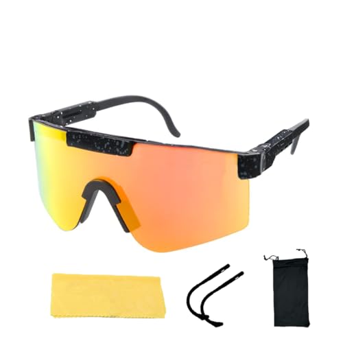 Sport Sonnenbrille Herren Damen - Polarisierte Fahrradbrille UV400 Schutz - Leichte Orange Radbrille für Rennrad, MTB, Laufen und Outdoor-Sport von DGUPUP