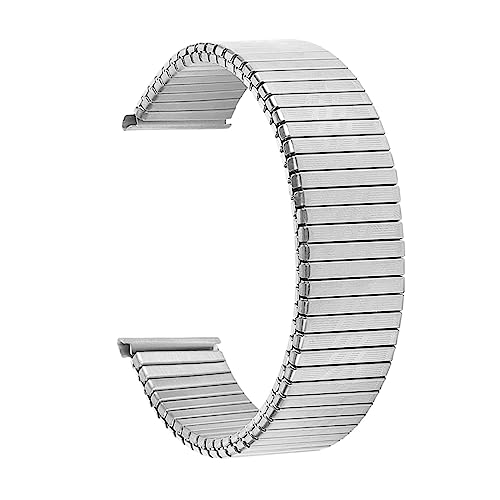 DHAEY 12/14/16/18/20mm Metall Elastisches Uhrenarmband Stretch Edelstahl Uhrenarmband Männer Frauen Armband Zubehör Uhrenarmband Edelstahl (Color : Silver, Size : 18mm) von DHAEY