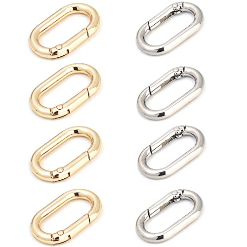 DHER Ovaler Karabiner aus Aluminiumlegierung mit Federverschluss, 8-teilig, Silber, Hellgold, Oval, CARABINER, Karabiner, Schlüsselanhänger, Camping, Angel, Wandern, Radfahren, Bergsteigen DHER Ovaler Karabiner aus Aluminiumlegierung mit Federverschluss, 8-teilig, Silber, Hellgold, Oval, CARABINER, Karabiner, Schlüsselanhänger, Camping, Angel, Wandern, Radfahren, Bergsteigen von DHER