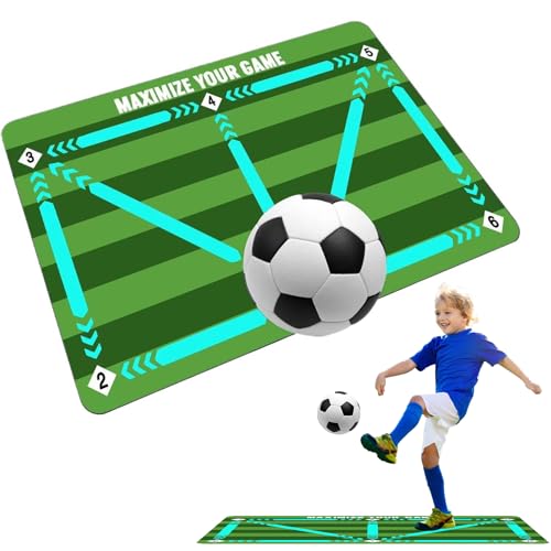 Fußballmatte - Fussballmatte Training 60 X 90cm, Rutschfeste Stoßdämpfende Trainingsmatte, Fussball Trainingszubehör, Fußball-Fußmatte von DHINCHANSAIB