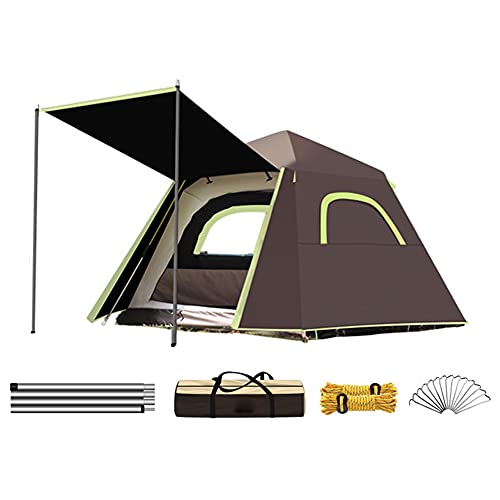 Pop-Up-Zelte für Camping, 3–4 Personen, doppellagig, wasserdicht, automatisches Sofortzelt, tragbares Cabana-Strandzelt für Outdoor-Wanderungen von DHJKCBH