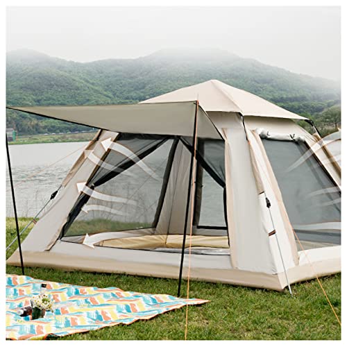 Tipi-Zelt für 4 Personen, wasserdicht, Doppeltüren und Vier Fenster, Campingzelt, hochwertige, robuste Zelte, wasserdicht für Camping, Wandern, Bergsteigen von DHJKCBH