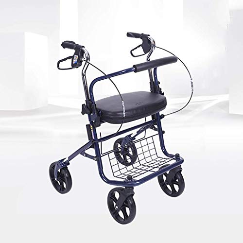 Mobility Walker Faltbare Gehhilfe, Gehhilfe, Rollator, Einkaufswagenwagen mit Sitz und Handbremse, für ältere Menschen Erwachsene Gehgestell Eine kluge Wahl von DHKDQQW