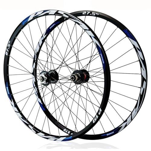 DHNCBGFZ 26/27.5/29-Zoll Mountainbike Laufradsatz Scheibenbremse Schnellspanner Alu-Legierung Doppelschicht-Felge Vorder- Und Hinterrad Für 7-11 Gang Kassette 32 Löcher(Black Blue_29") von DHNCBGFZ