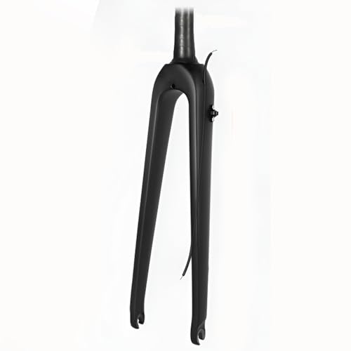 DHNCBGFZ Carbonfaser-Starrgabel 700C Schotter-Rennradgabel Schnellspanner 9 * 100 Mm Scheibenbremse Vorderradgabel 1-1/8 Gerades/konisches Rohr Fahrradgabel(Black,Tapered Tube) von DHNCBGFZ