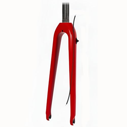 DHNCBGFZ Carbonfaser-Starrgabel 700C Schotter-Rennradgabel Schnellspanner 9 * 100 Mm Scheibenbremse Vorderradgabel 1-1/8 Gerades/konisches Rohr Fahrradgabel(Rosso,Straight Tube) von DHNCBGFZ