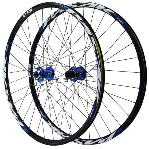 Mountainbike Laufradsatz 26/27,5/29 Zoll Vorderrad & Hinterrad Rad Legierung Scheibenbremse Alu-Legierung Doppelschicht Felge 8-12s Kassette 32 Löcher(Blue_27.5") von DHNCBGFZ