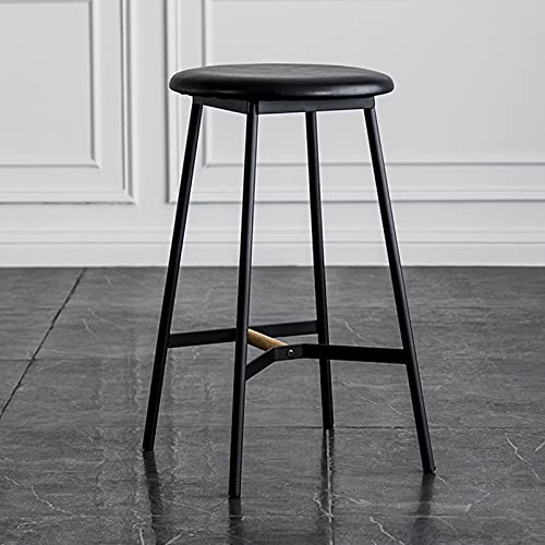 Frühstücksbarhocker im minimalistischen Stil, Sitzhöhe 25,6 Zoll, Esszimmerhocker, Stühle, industrielle Barhocker für das Frühstück zu Hause, belastbar bis 150 kg, Barhocker (grau) (schwarz) sharing von DHOPWWR