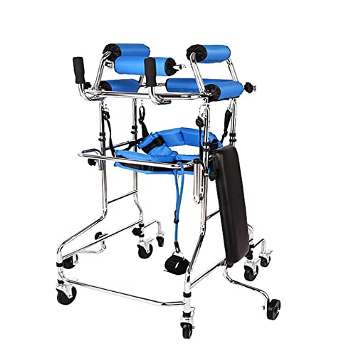 Stehhilfe für Senioren mit Sitz Standard-Gehhilfen und Gehgestelle Überschlagsprävention Hilfs-Gehhilfe für das Training der unteren Extremitäten für Behinderte, Blau, A (Blau A) (Blau B) Lofty von DHOPWWR