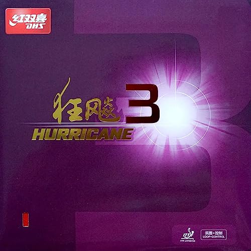 DHS Belag Hurricane 3 Hard 40°, rot, 2,1 mm DHS Belag Hurricane 3 Hard 40°, rot, 2,1 mm von DHS