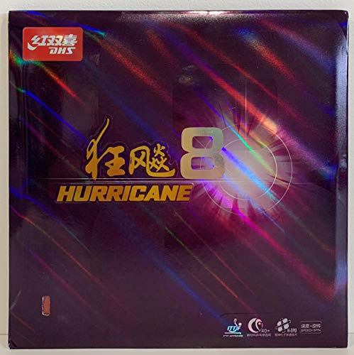 DHS Hurricane 8 Tischtennisgummi (Rot, 2,15 mm) von DHS