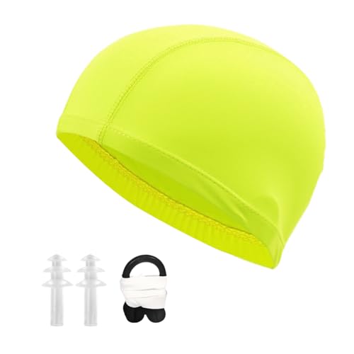 1 Einfarbige Badekappe, 1 Paar Nasenklammern, 1 Paar Ohrstöpsel, Schwimmschutz-Badekappe, Gehörschutz-wasserdichte Badekappe, Haarschutz-Badekappe, Schwimmausrüstung 1 Einfarbige Badekappe, 1 Paar Nasenklammern, 1 Paar Ohrstöpsel, Schwimmschutz-Badekappe, Gehörschutz-wasserdichte Badekappe, Haarschutz-Badekappe, Schwimmausrüstung von DHSBGWSX