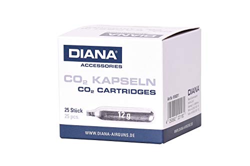 DIANA Co2 Kapseln 12g 25 Stk. für Softair Paintball Druckluft Fahrrad Minipumpe Co2 Kartuschen Co2 Patronen Airsoft Luftgewehr Kartuschen DIANA Co2 Kapseln 12g 25 Stk. für Softair Paintball Druckluft Fahrrad Minipumpe Co2 Kartuschen Co2 Patronen Airsoft Luftgewehr Kartuschen von DIANA