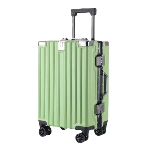 DINGYanL Trolley-Koffer Leises, Robustes Gepäck, langlebiges Gepäck, Neuer Trolley-Koffer mit Aluminiumrahmen, Universalräder for Studenten Reisekoffer (Color : Green, Size : 28in) von DINGYanL