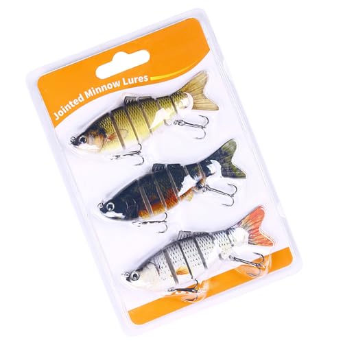 DINSOAVR 3 Stücke/5 Stücke Multi Jointed Köder Swimbait Angelgerät Elritze Angelköder Wobbler 6 Segment Köder Forelle Wobbler von DINSOAVR