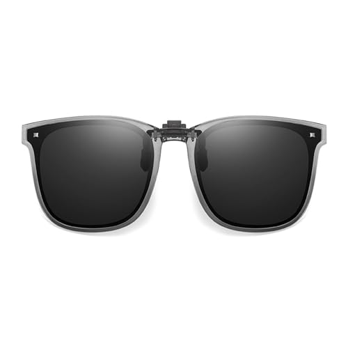 DINSOAVR Quadratische Clip On Sonnenbrille Metallclip Rahmenlose Sonnenbrille Faltbare Polarisierte Federscharnier Sonnenbrille Für Männer Und Frauen von DINSOAVR