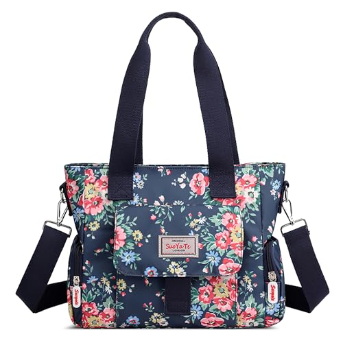DIRRONA Bunte Damenhandtaschen Modedruck Umhängetasche Multi Pocket Multi Fach Crossbody Bag Beiläufig Umhängetasche Aus Wasserdicht Nylon Reisen Schule Täglicher Gebrauch Damentasche Blau H DIRRONA Bunte Damenhandtaschen Modedruck Umhängetasche Multi Pocket Multi Fach Crossbody Bag Beiläufig Umhängetasche Aus Wasserdicht Nylon Reisen Schule Täglicher Gebrauch Damentasche Blau H von DIRRONA