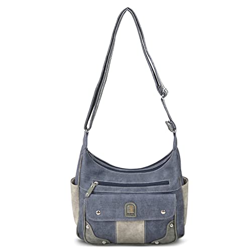 DIRRONA Damen Crossbody-Tasche Mode Designer Cowboy Blue Damentasche Casual Reisen Einkaufen Umhängetasche Damen Großes Verstellbarer Schultergurt Handtasche Blau G von DIRRONA