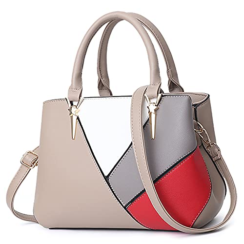 DIRRONA Damen Handtasche Mode Umhängetasche Groß Kapazität Zwanglos Schultertasche Wasserdicht PU Leder Reise Ferien Taschen Mode Shopper Tasche Einkaufstasche 4 Farbiges Patchwork Design DIRRONA Damen Handtasche Mode Umhängetasche Groß Kapazität Zwanglos Schultertasche Wasserdicht PU Leder Reise Ferien Taschen Mode Shopper Tasche Einkaufstasche 4 Farbiges Patchwork Design von DIRRONA