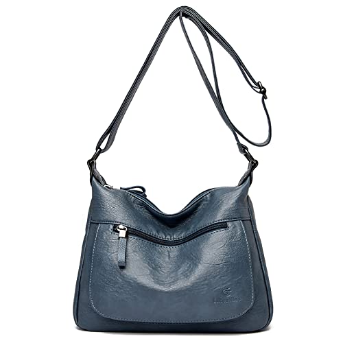 DIRRONA Damen Mode Elegant Umhängetasche Damen Messenger Wasserdicht PU Leder Frauentasche Geeignet Reise Arbeiten Täglicher Gebrauch Blau DIRRONA Damen Mode Elegant Umhängetasche Damen Messenger Wasserdicht PU Leder Frauentasche Geeignet Reise Arbeiten Täglicher Gebrauch Blau von DIRRONA