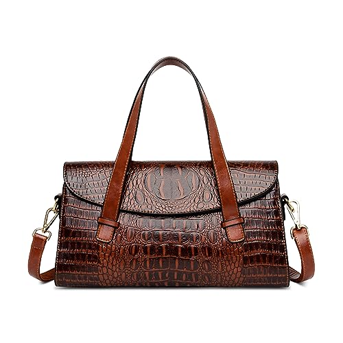 DIRRONA Damen Retro Umhängetasche Mode Krokodilmuster Henkeltasche Handtasche Täglich Casual Reisen Messenger Umhängetaschen Dating Arbeiten Party Pu Leder Elegant Umhängetaschen Braun DIRRONA Damen Retro Umhängetasche Mode Krokodilmuster Henkeltasche Handtasche Täglich Casual Reisen Messenger Umhängetaschen Dating Arbeiten Party Pu Leder Elegant Umhängetaschen Braun von DIRRONA