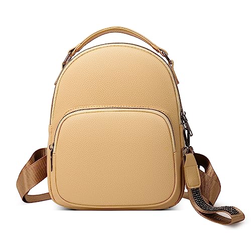 DIRRONA Damen Rucksack Damentasche Klein Cityrucksack Elegant Damen Umhängetasche Travel Lässig Schule Arbeit Mode Rucksack Wasserdicht PU Leder Damen Rucksackhandtaschen Khaki DIRRONA Damen Rucksack Damentasche Klein Cityrucksack Elegant Damen Umhängetasche Travel Lässig Schule Arbeit Mode Rucksack Wasserdicht PU Leder Damen Rucksackhandtaschen Khaki von DIRRONA