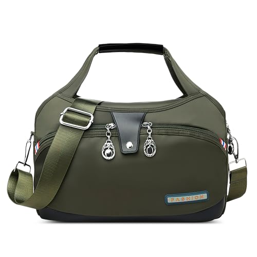 DIRRONA Damen Umhängetasche Multi Pocket Crossbody Bag Schultertaschen Leicht Handtasche Waterproof Nylon Reisen Täglicher Gebrauch Damentasche Grün DIRRONA Damen Umhängetasche Multi Pocket Crossbody Bag Schultertaschen Leicht Handtasche Waterproof Nylon Reisen Täglicher Gebrauch Damentasche Grün von DIRRONA