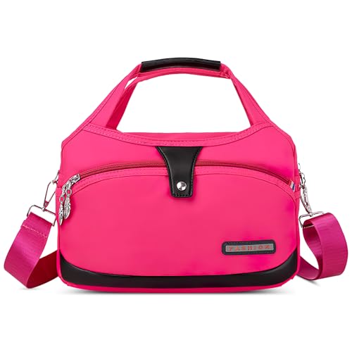 DIRRONA Damen Umhängetasche Multi Pocket Crossbody Bag Schultertaschen Leicht Handtasche Waterproof Nylon Reisen Täglicher Gebrauch Damentasche Rot DIRRONA Damen Umhängetasche Multi Pocket Crossbody Bag Schultertaschen Leicht Handtasche Waterproof Nylon Reisen Täglicher Gebrauch Damentasche Rot von DIRRONA