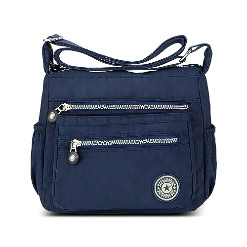DIRRONA Damen Umhängetaschen Mode Crossbody Schulter Diagonal Tasche Mittel Wasserdicht Nylon Damen Umhängetasche Messengertasche Casual Travelling Arbeiten Damen Crossbody Tasche Blau DIRRONA Damen Umhängetaschen Mode Crossbody Schulter Diagonal Tasche Mittel Wasserdicht Nylon Damen Umhängetasche Messengertasche Casual Travelling Arbeiten Damen Crossbody Tasche Blau von DIRRONA