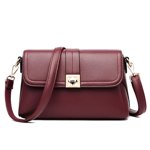 DIRRONA Mode Damen Schultertasche Beiläufig Frau Umhängetasche Classic Reise Täglich Damen Achseltasche Zwei Schultergurte Rot DIRRONA Mode Damen Schultertasche Beiläufig Frau Umhängetasche Classic Reise Täglich Damen Achseltasche Zwei Schultergurte Rot von DIRRONA