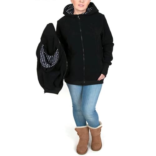 Babytrage-Hoodie-Jacke, Weich Und Bequem, 3-In-1-Känguru-Mantel Für Damen Mit Reißverschluss, Schwangeres Oberteil, Babytragen,004,3XL von DIXII