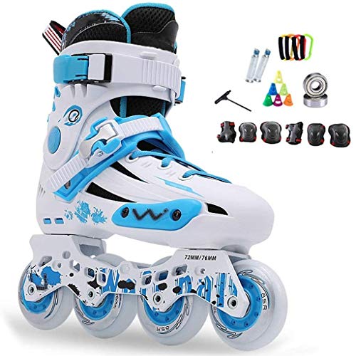 Inline Skates Professionelle Slalom Erwachsene Roller Skating Schuhe Sliding Kür Patins Größe 35-44 Gut Wie Turnschuhe, 3 Farben(Blauw,EU 41/US 8/UK 7/JP 25.5cm) von DIoFent