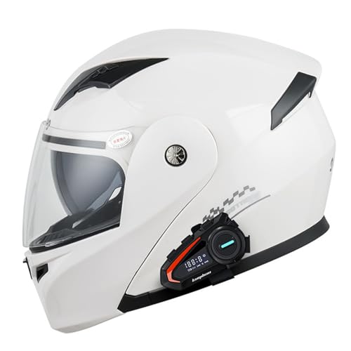 Modularer Bluetooth-Motorradhelm, hochklappbarer Vollgesichts-Motorradhelm mit ECE-Zulassung, Bluetooth-Gegensprechanlage unterstützt 2 Fahrer, integrierter Helm für Erwachsene, Männer und Frauen von DJCALA