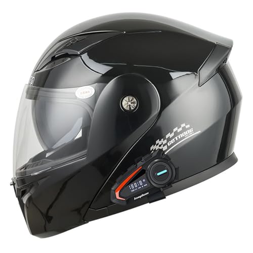 Modularer Bluetooth-Motorradhelm, hochklappbarer Vollgesichts-Motorradhelm mit ECE-Zulassung, Bluetooth-Gegensprechanlage unterstützt 2 Fahrer, integrierter Helm für Erwachsene, Männer und Frauen von DJCALA