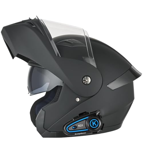 Motorradhelm mit Bluetooth Klapphelm, Modularer Helm ECE Zertifiziert, Integralhelm mit Mikrofon für Automatische Reaktion für Erwachsene Frauen Männer von DJCALA